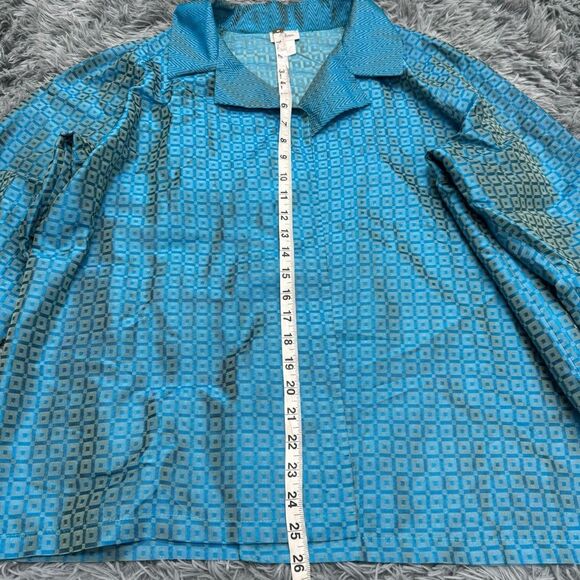 Neiman Marcus Vintage Blue Open Front Blouse Size Large - Picture 8 of 8